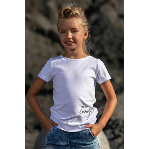 biały t-shirt dla dziewczynki, www.e-jojo.pl